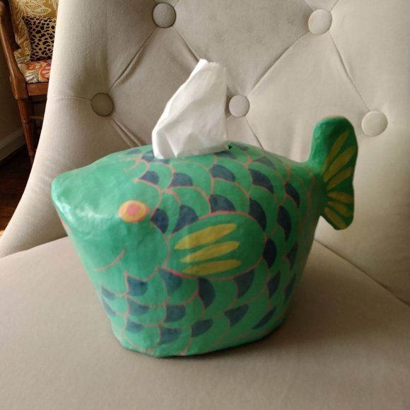 Paper Mache Tissue Box - Original Art - Picture 1 of 8